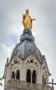 Bell tower of Basilica of Notre-Dame de Fourviere, Lyon, France Royalty Free Stock Photo