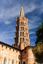 The bell tower of the Basilica of Saint Sernin, Toulouse, France Royalty Free Stock Photo