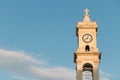Bell Tower of the Cathedral Church of St. Nicholas in Volos, Greece. Royalty Free Stock Photo