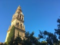 Bell tower of the Cathedral Great Mosque of Cordoba, Andalusia Spain Royalty Free Stock Photo