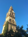 Bell tower of the Cathedral Great Mosque of Cordoba, Andalusia Spain Royalty Free Stock Photo