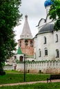 Bell Tower Of The Cathedral Of The Nativity Of The Virgin In Suzdal, Russia. The Suzdal Kremlin is a landmark of the Golden Ring Royalty Free Stock Photo