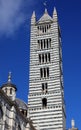 Bell Tower of the Cathedral of Siena in the Tuscany Region in Central Italy Royalty Free Stock Photo