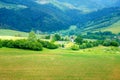 Bell tower and cemetery and mountain landscape in slovakia.