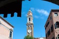 Bell tower of the Church of the Holy Apostles of Christ at Campo of San Apostoli Royalty Free Stock Photo