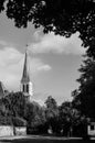 Bell tower of Church of the sacred heart, La Chaux de Fonds, Switzerland Royalty Free Stock Photo