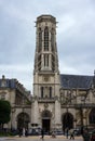 Bell tower of the church Saint Germain l`Auxerrois in Paris, France, June 25, 2013. Royalty Free Stock Photo