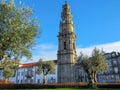 Bell tower of Clerigos church, Baroque church in the city of Porto, Portugal