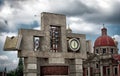 Bell tower and clock of the Basilica of Our Lady Guadalupe in Me Royalty Free Stock Photo