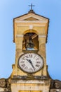 Bell tower with clock Royalty Free Stock Photo