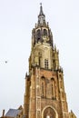 Bell Tower Clock New Cathedral Nieuwe Kerk Delft Netherlands Royalty Free Stock Photo