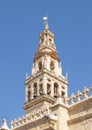 The Bell tower of the Cordoba Mosque-Cathedral encasing the remains of the mosques former minaret. Royalty Free Stock Photo