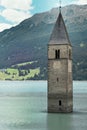 The Bell Tower of Curon, South Tyrol Royalty Free Stock Photo