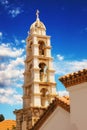 Bell tower detail of a church in Skopelos Town