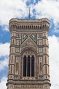 Bell tower detail of Florence Santa Maria del Fiore cathedral Royalty Free Stock Photo