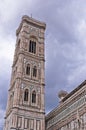 Bell tower detail of Florence Santa Maria del Fiore cathedral in Tuscany Royalty Free Stock Photo