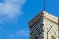 Bell tower detail of Florence Santa Maria del Fiore cathedral in Tuscany, Italy Royalty Free Stock Photo