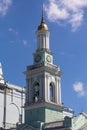 Bell tower of the former Greek monastery on Kontraktova square. Kiev Royalty Free Stock Photo