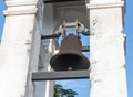 Old bell tower in Galle fort, rustic and huge steel bell