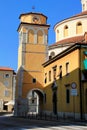 Bell tower with gate of Baroque Vitus cathedral Rijeka Croatia Royalty Free Stock Photo