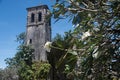 bell tower of german church ruin in Kolonia Pohnpei