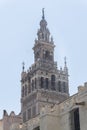 Bell tower Giralda, former minaret of Cathedral church, Seville, Spain Royalty Free Stock Photo