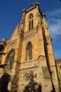 Bell tower of the gothic St. Martin`s Church, Colmar, France