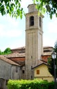 Bell tower and the group of houses in PortobuffolÃÂ¨ in the province of Treviso in the Veneto (Italy)