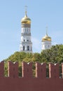 Bell Tower after Kremlin wall in Moscow Royalty Free Stock Photo
