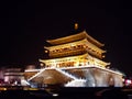 Bell Tower lighted up in Xian, China Royalty Free Stock Photo