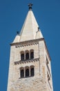 Bell Tower of magnificent St. George`s Basilica in Prague, Czech Republic, details Royalty Free Stock Photo