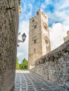 Bell Tower of the Main Cathedral of Erice in Sicily. Royalty Free Stock Photo