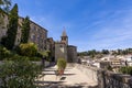 bell tower in the medieval town of Anghiari in Tuscany Royalty Free Stock Photo