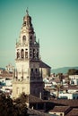 The bell tower at the Mezquita mosque & cathedral in Cordoba, Sp Royalty Free Stock Photo