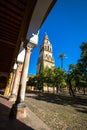 The bell tower at the Mezquita mosque & cathedral in Cordoba, Sp Royalty Free Stock Photo