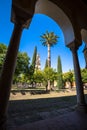 The bell tower at the Mezquita mosque & cathedral in Cordoba, Sp Royalty Free Stock Photo