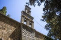 Bell tower of monastery of Mother Mary Vidiani in Crete. Greece Royalty Free Stock Photo