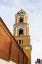 Bell tower over wall of Rozhdestvensky Convent Royalty Free Stock Photo