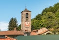 Bell tower of the Parish Museum of the Abbey of Saint Gemolo in Ganna, Valganna, Italy