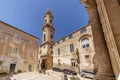 Bell tower of Rector's Church of of san Domenico Guzmann. Monopoli, Bari, Puglia, Italy Royalty Free Stock Photo