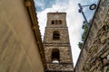 The Bell tower of Romanesque Pontifical Basilica of Santa Maria de Gulia, in Castellabate, italy.