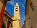 Bell tower of the Saint George Basilica in Prague, Czech Republic Royalty Free Stock Photo