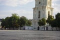 Bell tower and Saint Sophia\'s Cathedral shot dusk Kiev, Ukraine. Kievan Rus.