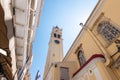 Bell tower of Saint Spyridon Church in Corfu, Greece. Royalty Free Stock Photo