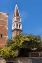 Bell tower of San Francesco della Vigna church in Italy. Royalty Free Stock Photo