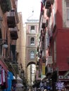 Bell tower of San Gregorio Armeno in the historic center of Naples in Italy.