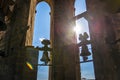 Bell tower of the Santa Maria del Pi basilica in Barcelona, Spain