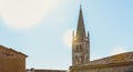 Bell tower of the small French town of Saint Emilion Royalty Free Stock Photo