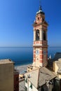 Bell tower in Sori, italy Royalty Free Stock Photo