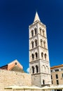 Bell tower of St. Anastasia Cathedral in Zadar, Croatia Royalty Free Stock Photo